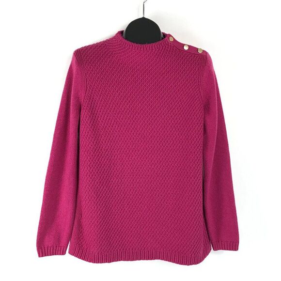 Talbots Mockneck Cotton Blend Sweater Women's Medium Petite Pink Pullover Winter - Picture 1 of 10